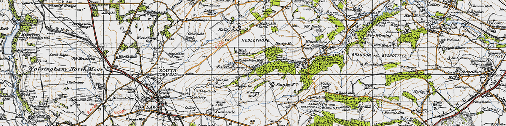 Old map of East Hedleyhope in 1947