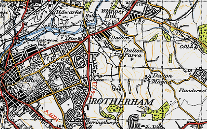 Old map of East Herringthorpe in 1947