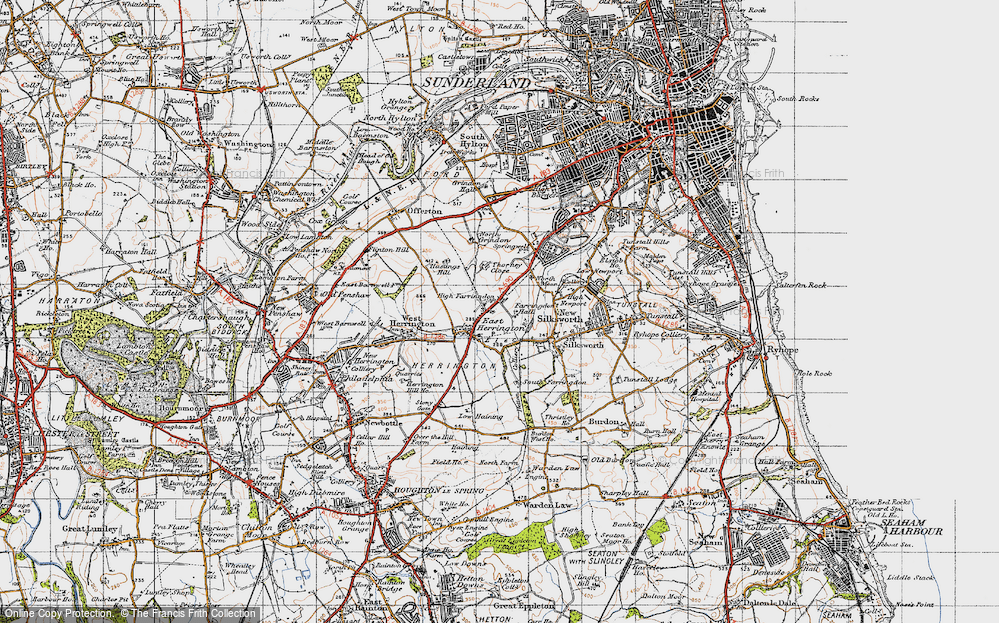 Old Map of East Herrington, 1947 in 1947