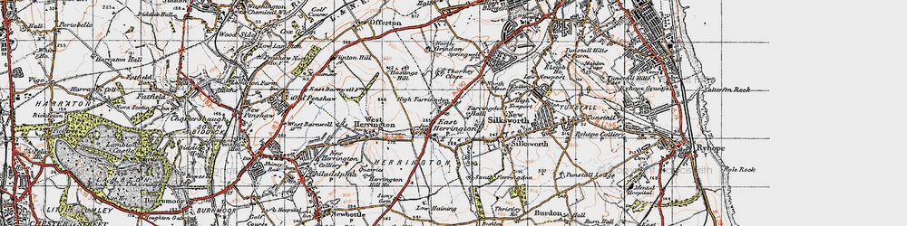 Old map of East Herrington in 1947