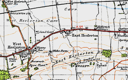 Old map of East Heslerton in 1947