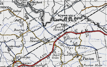 Old map of East Hewish in 1946