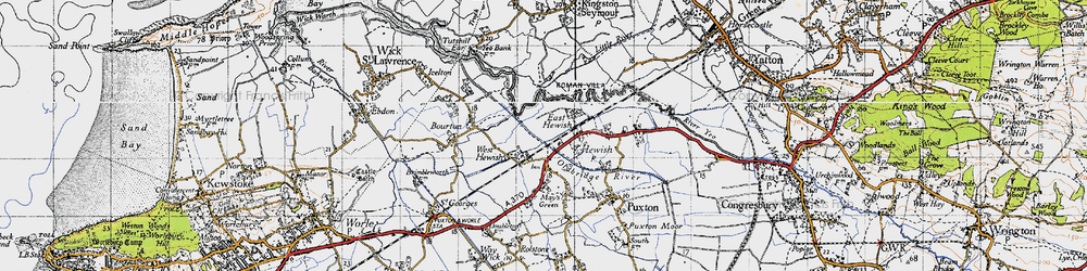 Old map of East Hewish in 1946