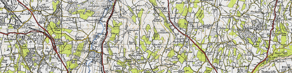 Old map of East Hill in 1946