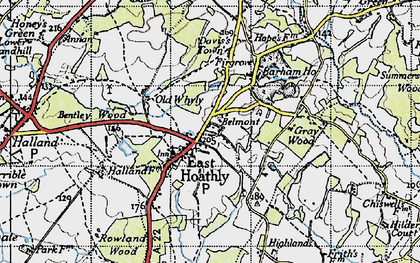 Old map of East Hoathly in 1940