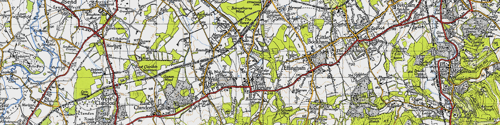 Old map of East Horsley in 1940