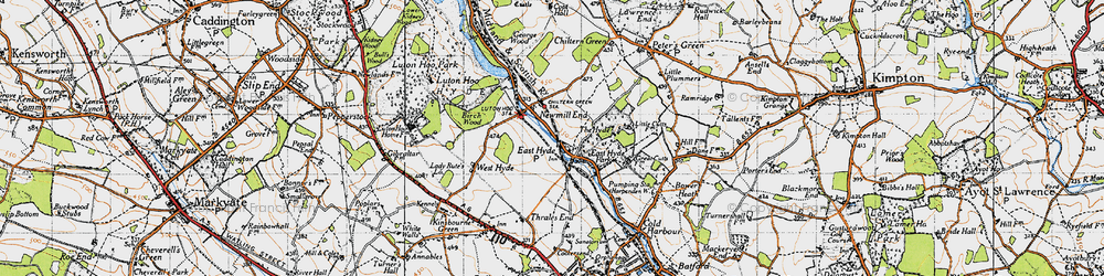 Old map of East Hyde in 1946