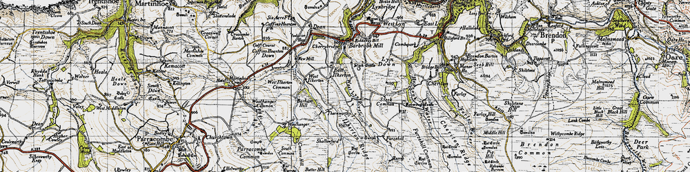 Old map of East Ilkerton in 1946