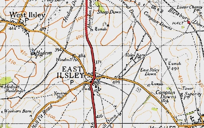 Old map of Abingdon Lane Down in 1947