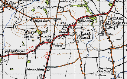 Old map of East Keal in 1946