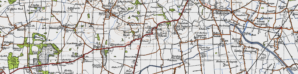 Old map of East Keal in 1946