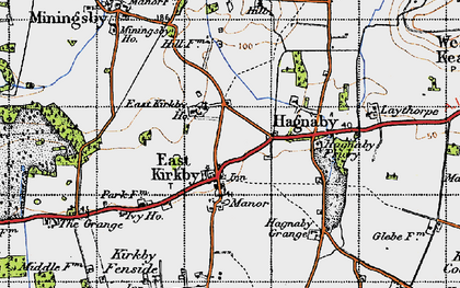 Old map of East Kirkby in 1946