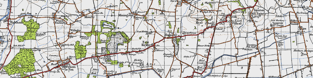 Old map of East Kirkby in 1946