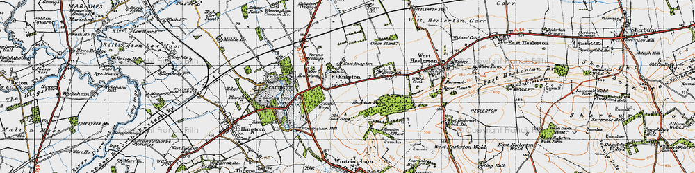 Old map of East Knapton in 1947