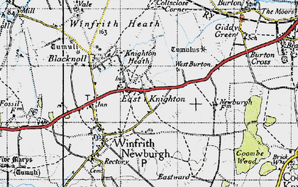 Old map of East Knighton in 1946