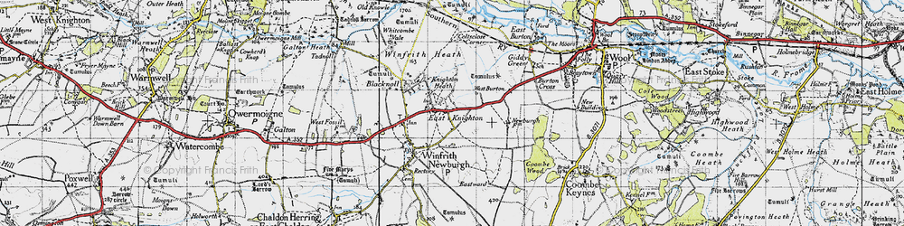 Old map of East Knighton in 1946