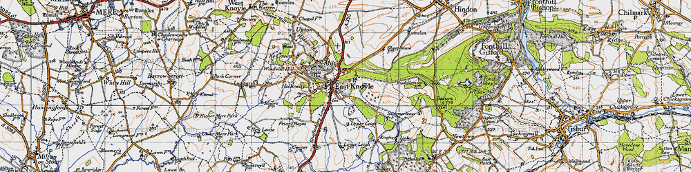 Old map of East Knoyle in 1945