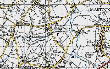 Old map of East Lambrook in 1945