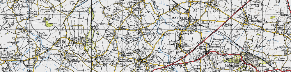 Old map of East Lambrook in 1945