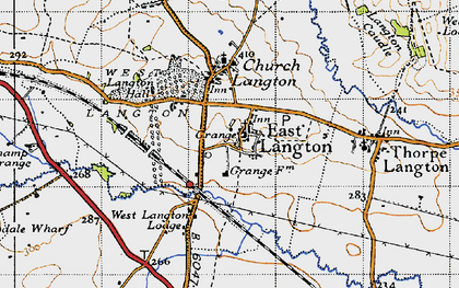 Old map of East Langton in 1946