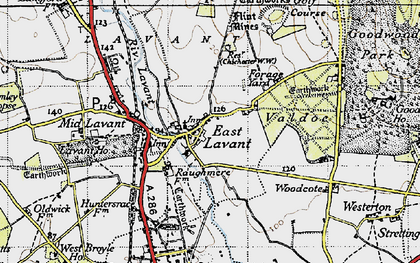Old map of Lavant in 1945