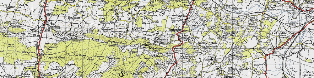 Old map of East Lavington in 1940