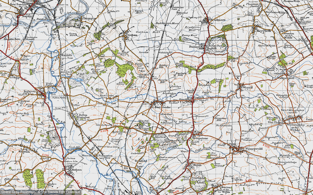 Old Map of East Leake, 1946 in 1946