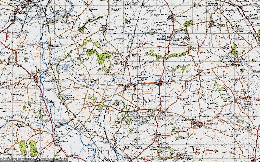 Historic Ordnance Survey Map of East Leake, 1946