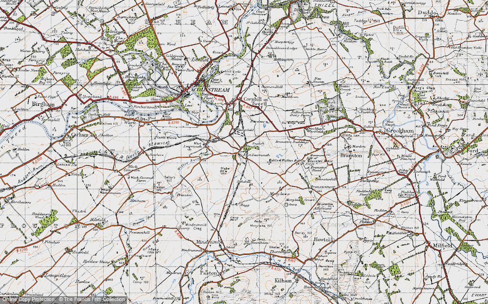 Old Map of Historic Map covering Tithe Hill in 1947