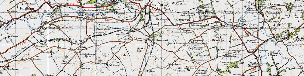 Old map of Tithe Hill in 1947