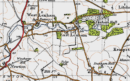 Old map of East Lexham in 1946