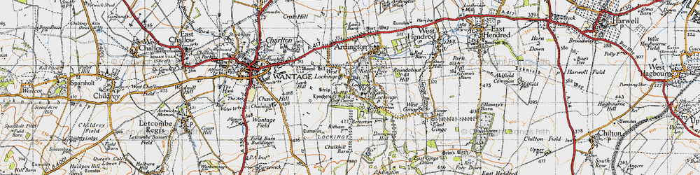 Old map of East Lockinge in 1947