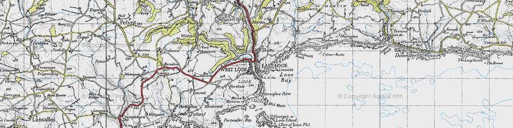 Old map of East Looe in 1946