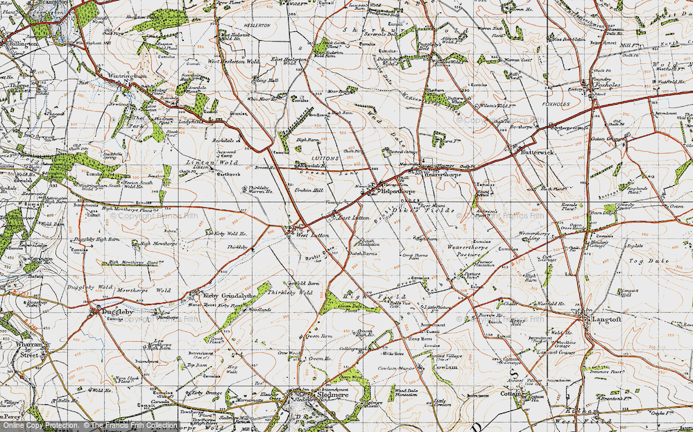 Old Map of East Lutton, 1947 in 1947