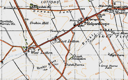 Old map of East Lutton in 1947