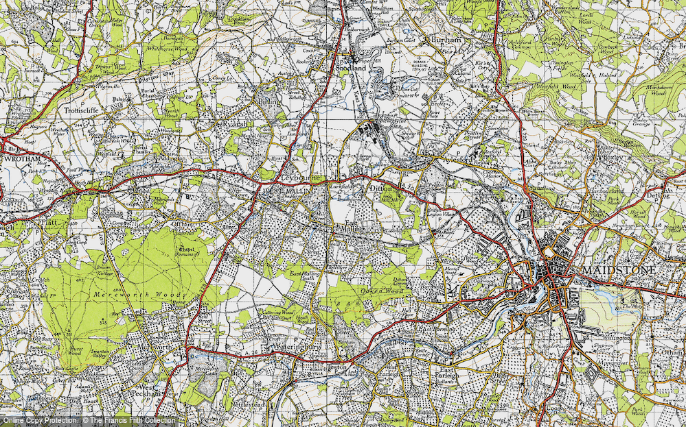 Old Map of East Malling, 1946 in 1946