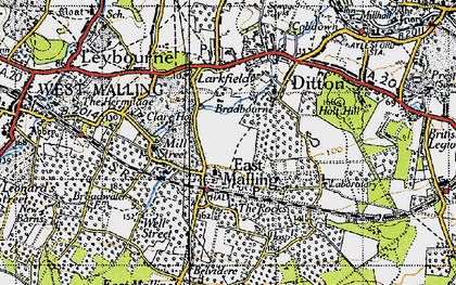 Old map of Bradbourne Ho in 1946