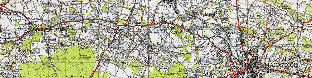 Old map of Bradbourne Ho in 1946