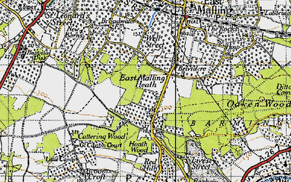 Old map of East Malling Heath in 1946