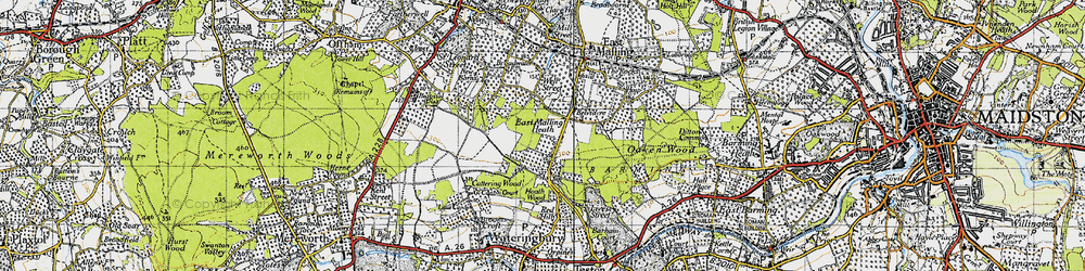 Old map of East Malling Heath in 1946
