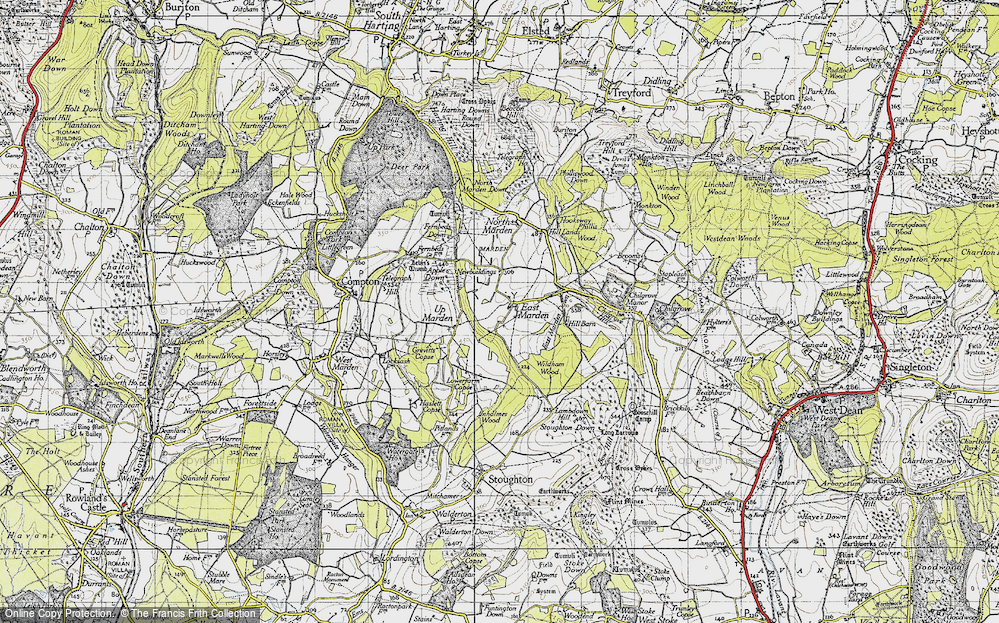 Old Map of East Marden, 1945 in 1945
