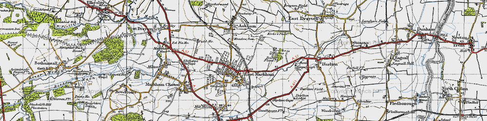 Old map of East Markham in 1947