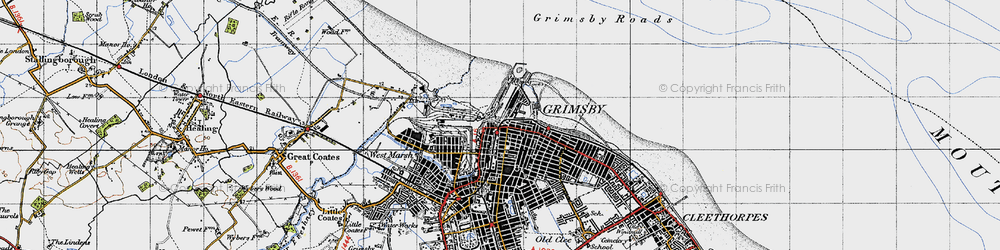 Old map of East Marsh in 1946