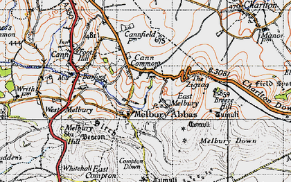 Old map of Breeze Hill in 1945