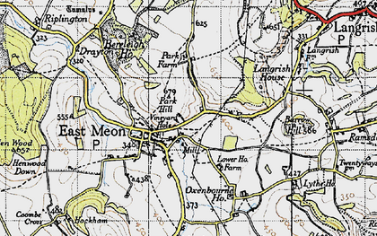 Old map of East Meon in 1945