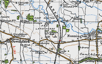 Old map of East Newton in 1947