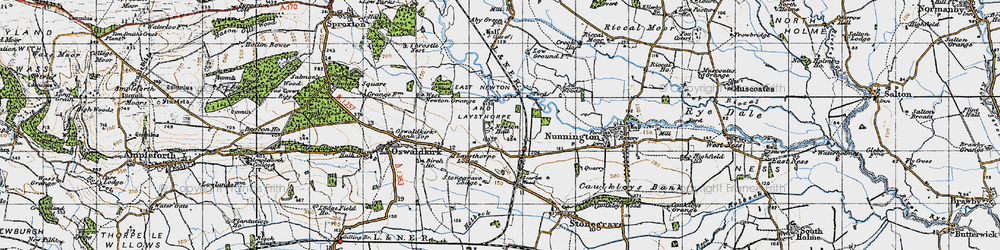 Old map of East Newton in 1947