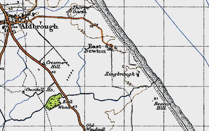 Old map of East Newton in 1947