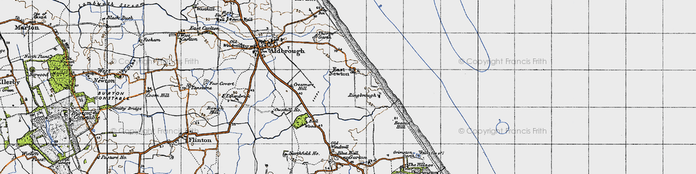 Old map of East Newton in 1947