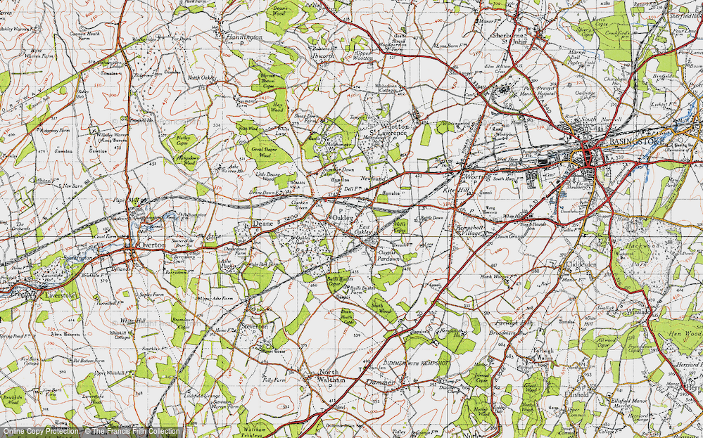 Old Map of East Oakley, 1945 in 1945